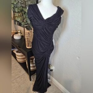 Tadashi Shoji Women’s Prom Grown Wedding Mermaid Maxi Rushed Dress Black M